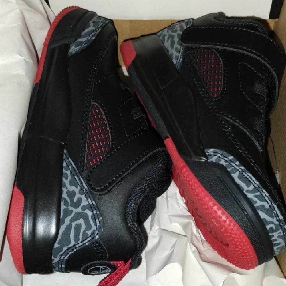 Jordan Black and Red Basketball Sneakers